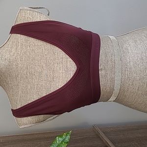 Lululemon Burgundy Strappy Back Bra Size Small